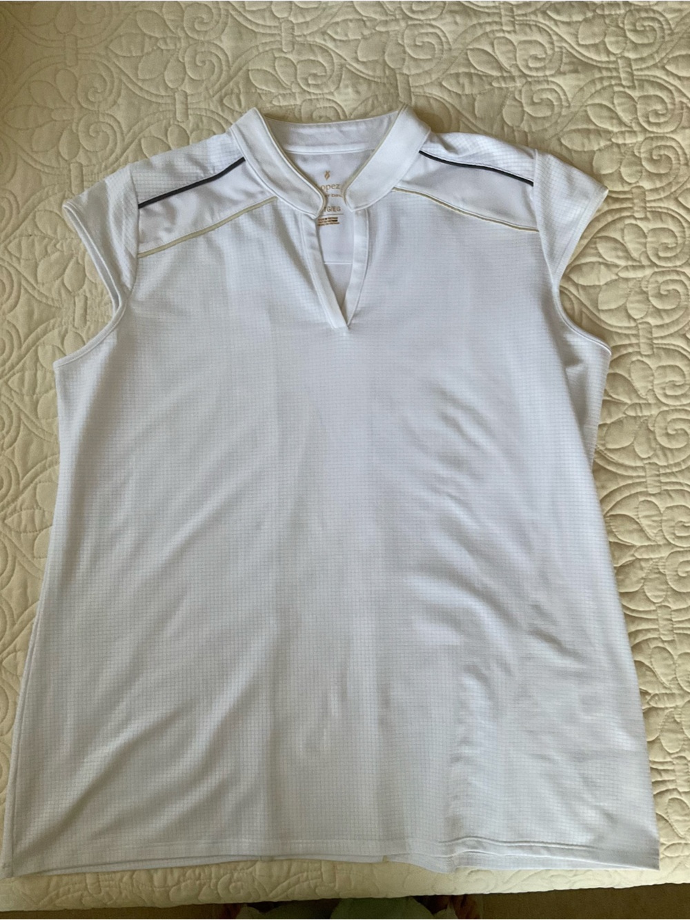 Women’s White Golf / Athletic Polo Top with Subtle Contrast Trim
